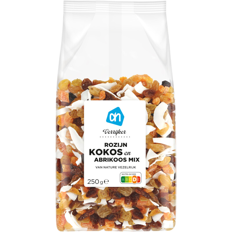 Een afbeelding van AH Verrijker rozijn kokos en abrikoosmix