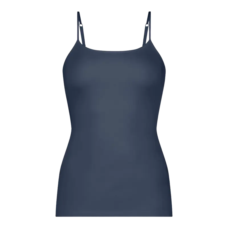 Spaghetti top 2-pack zwart blauw maat M