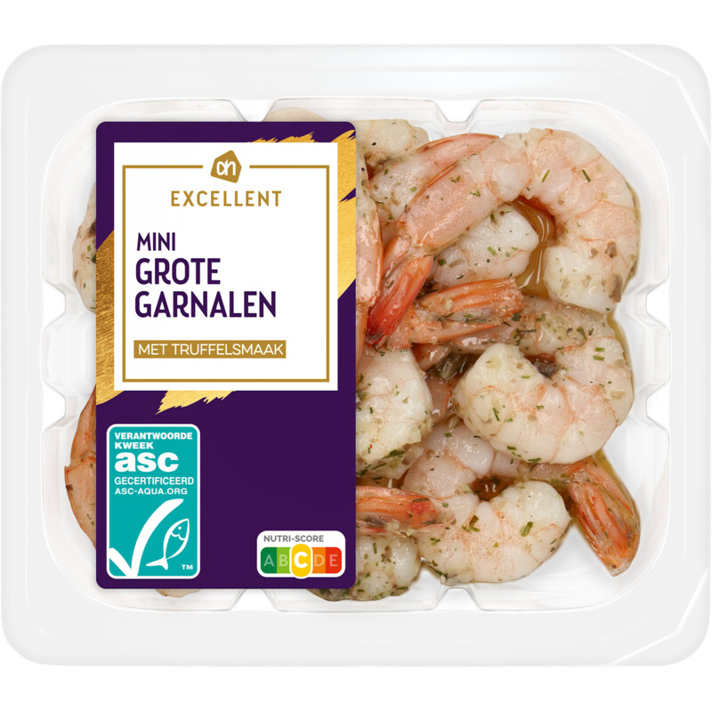 Een afbeelding van AH Excellent Mini grote garnalen truffelsmaak