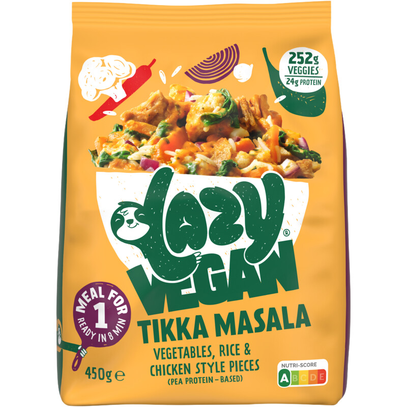 Een afbeelding van Lazy Vegan Tikka masala maaltijd