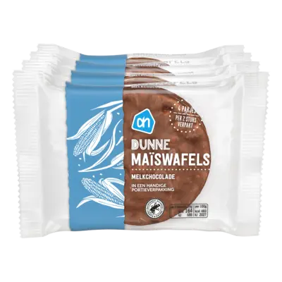 pdp-image-AH Dunne maïswafels melkchocolade 4-pack