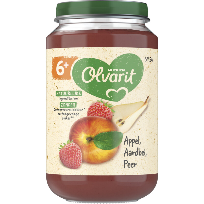 Een afbeelding van Olvarit Appel aardbei peer 6m+