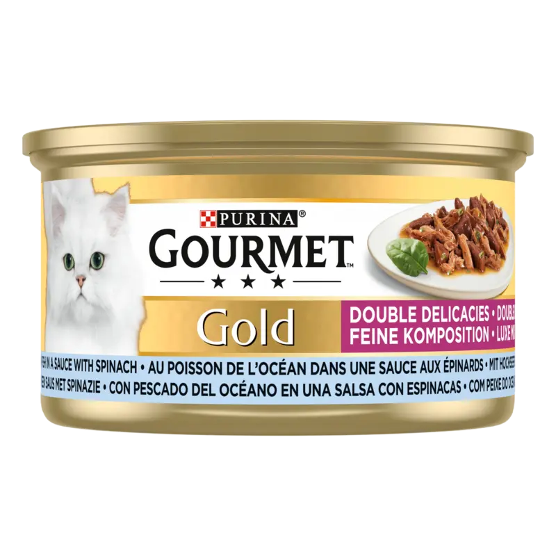 Gold luxe mix met zeevis in spinaziesaus
