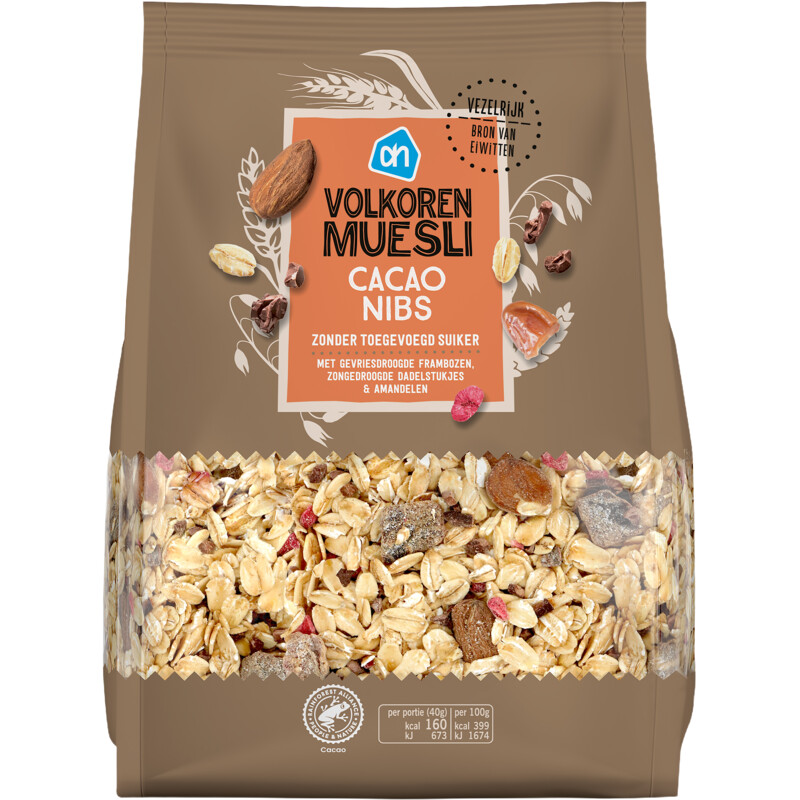 Een afbeelding van AH Volkoren muesli cacao nibs