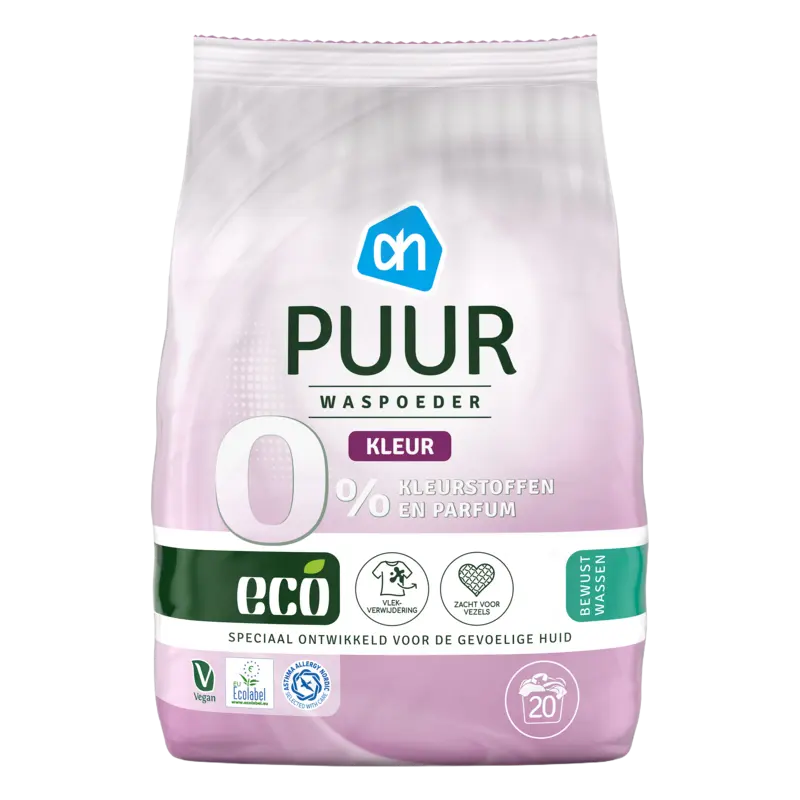 AH Eco Wasmiddel puur kleur poeder