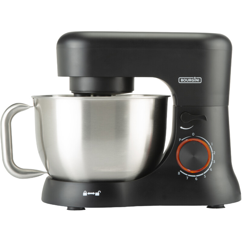 Een afbeelding van Bourgini Keukenmachine kitchen zwart 4,5 liter