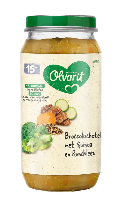 15+ Maanden Broccolischotel met Quinoa en Rundvlees