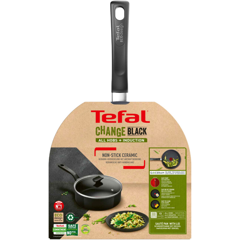Een afbeelding van Tefal Change black hapjespan 24cm
