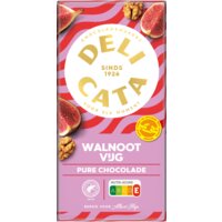 Een afbeelding van Delicata Reep pure chocolade walnoot vijg