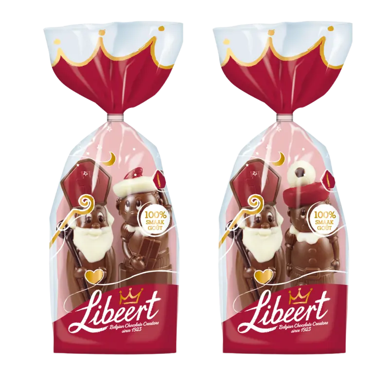Libeert Sinterklaas melk chocolade duo-pack bel