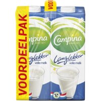 Een afbeelding van Campina Langlekker volle melk voordeel 4-pack