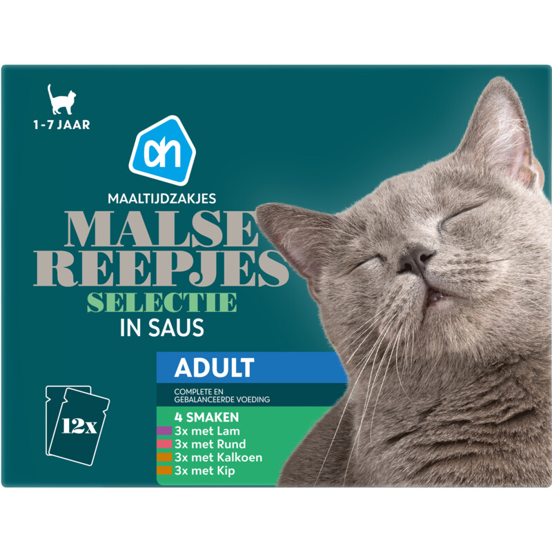 Een afbeelding van AH Maaltijdzak malse reepjes in saus adult