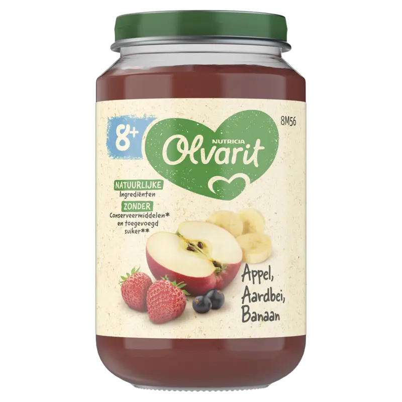 Olvarit 8+ mnd appel aardbei banaan 8m+
