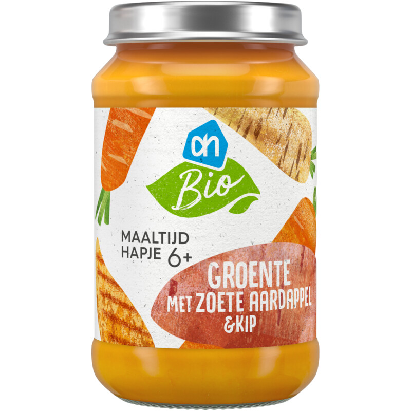 Een afbeelding van AH Biologisch Maaltijdhapje groente aardappel & kip 6+