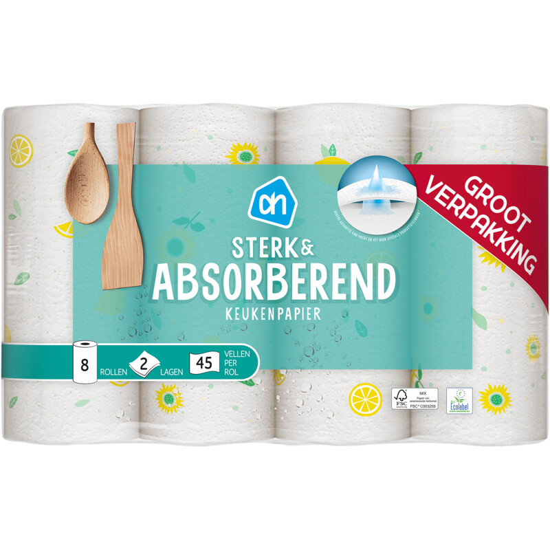 Een afbeelding van AH Sterk & absorberend keukenpapier 2-laags