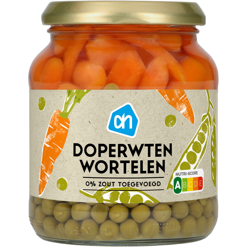 Een afbeelding van AH Doperwten en wortelen