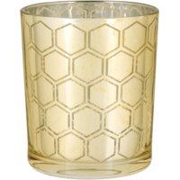 Een afbeelding van Decoris Theelichthouder goud hexagon verticaal