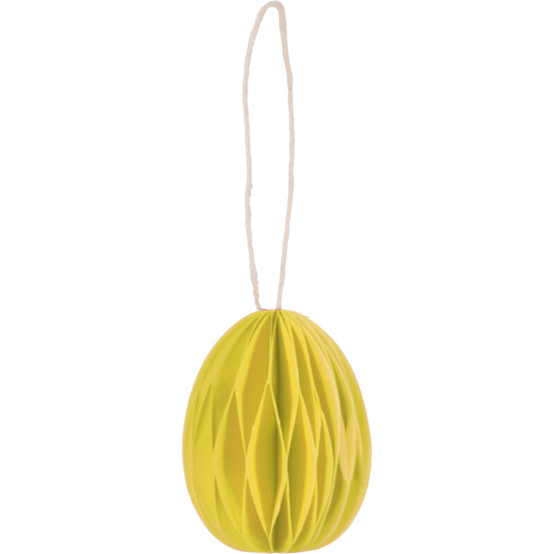 Een afbeelding van AH Honeycomb hanger ei geel 6cm