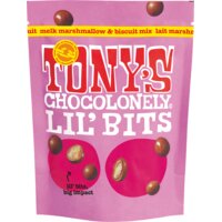 Een afbeelding van Tony's Chocolonely Lil' bits melk marshmellow biscuit mix