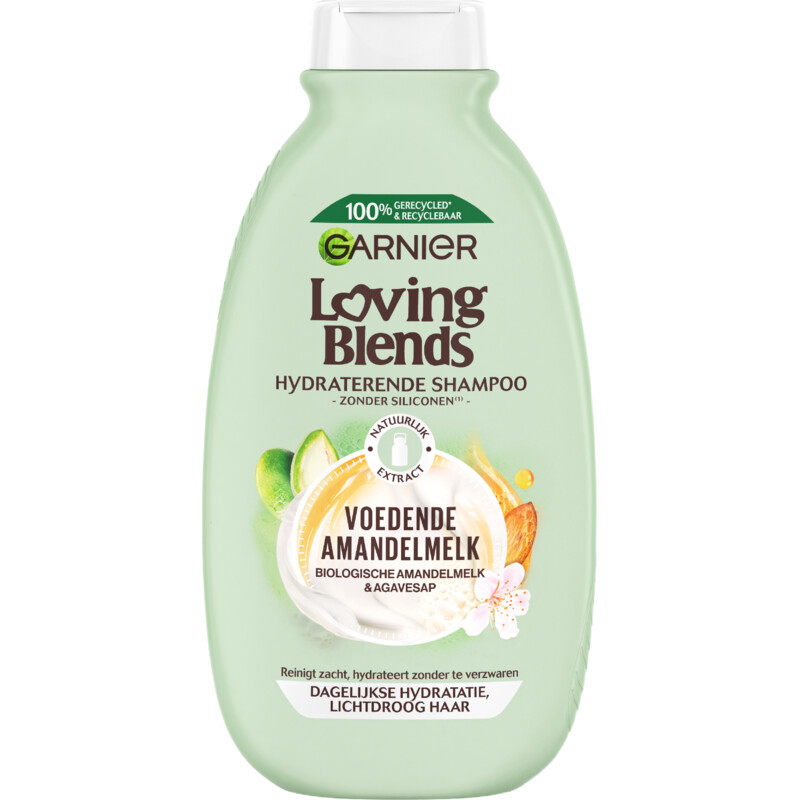 Een afbeelding van Loving Blends Voedende amandelmelk shampoo
