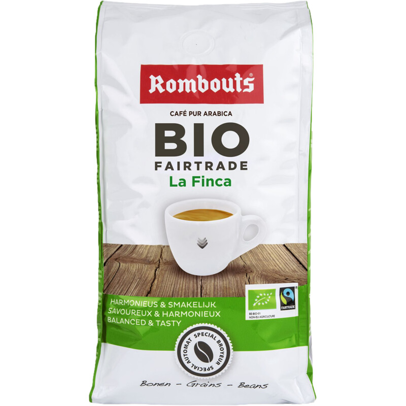 Een afbeelding van Rombouts Bio en Fairtrade bonen BEL