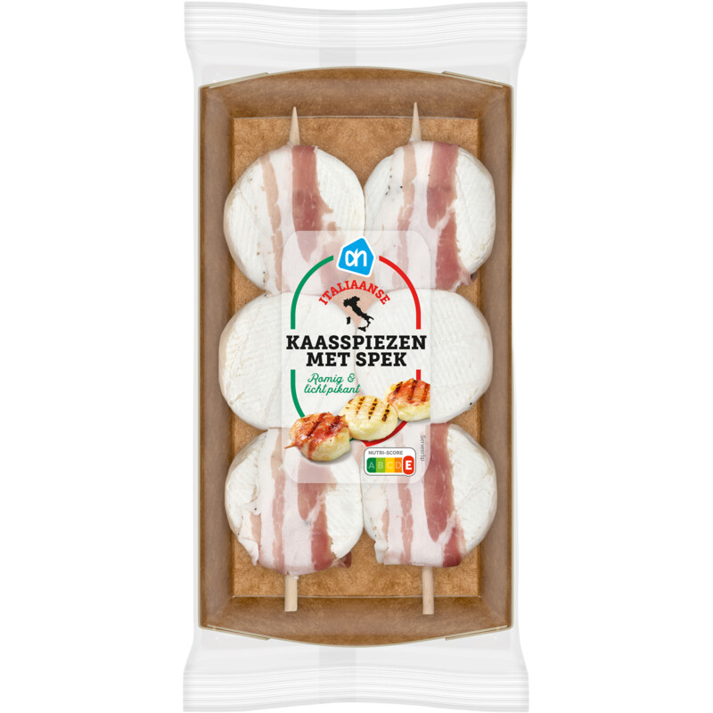 Een afbeelding van AH Italiaanse kaasspiesen met spek