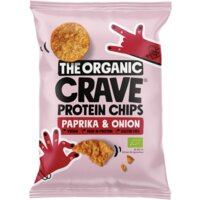 Een afbeelding van The Organic Crave Protein chips paprika onion