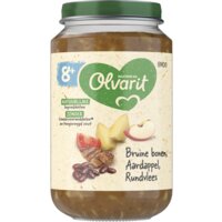 Een afbeelding van Olvarit Bruine bonen aardappel rundvlees 8m+