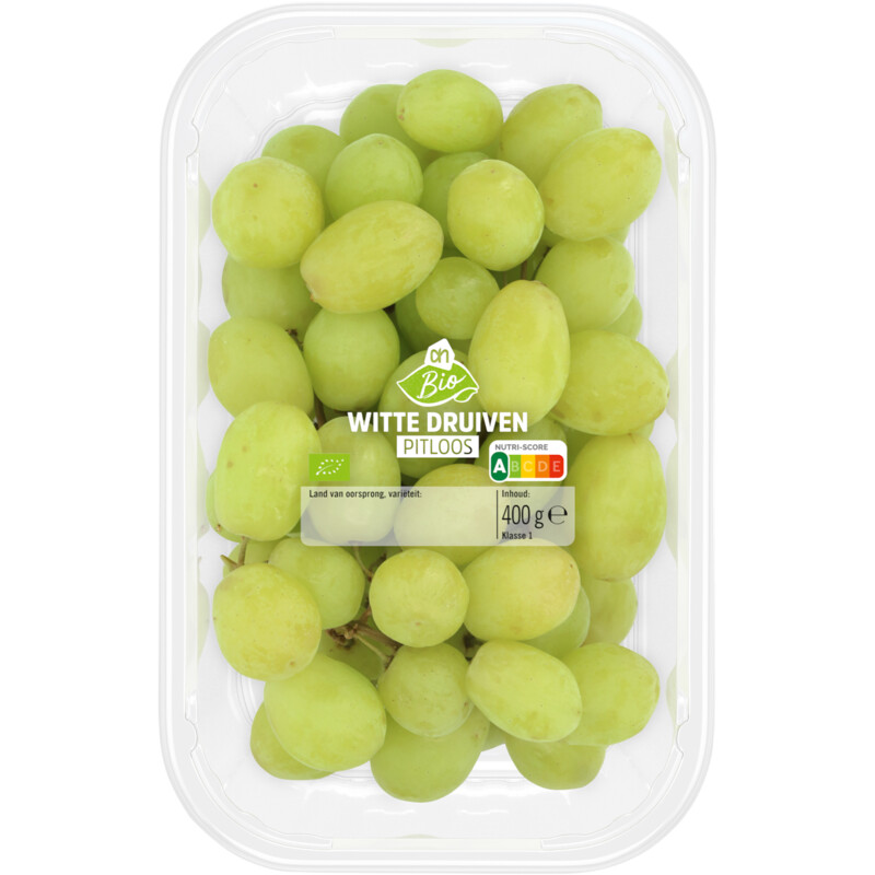 Een afbeelding van AH Biologisch Witte druiven pitloos
