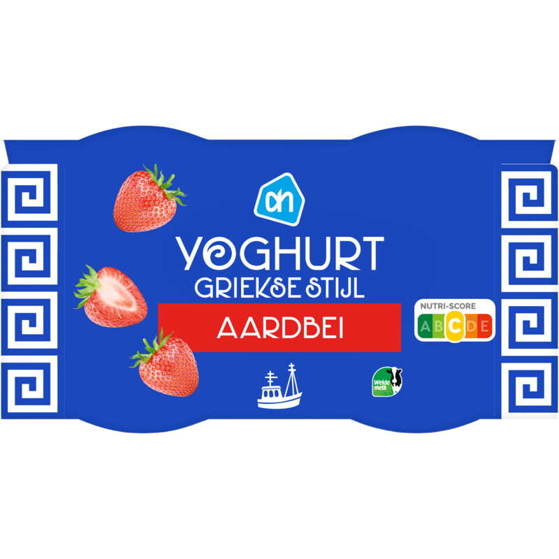Een afbeelding van AH Yoghurt Griekse stijl aardbei