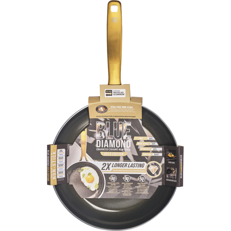 Een afbeelding van Blue Diamond Koekenpan gold diamond 24cm