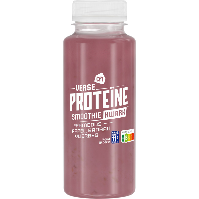 Een afbeelding van AH Verse proteïne smoothie kwark framboos