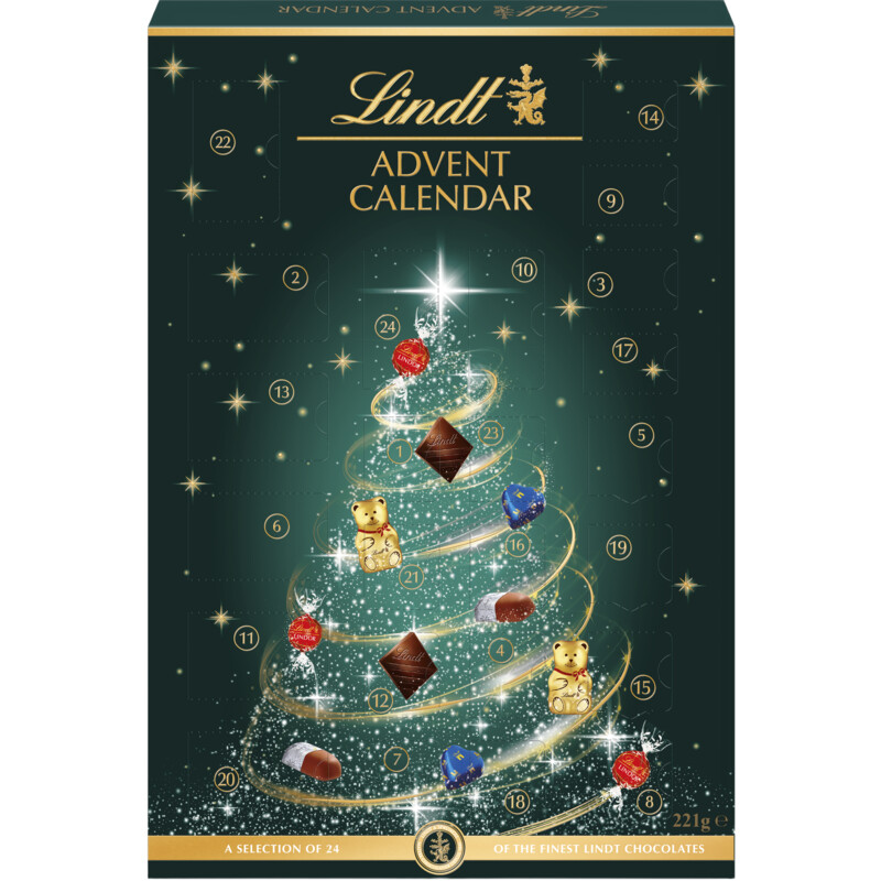 Een afbeelding van Lindt Chocolade adventskalender kerstboom