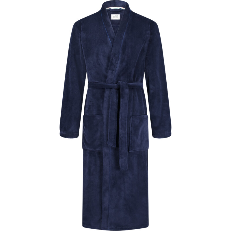 Een afbeelding van Ten Cate Heren badjas blauw maat XL