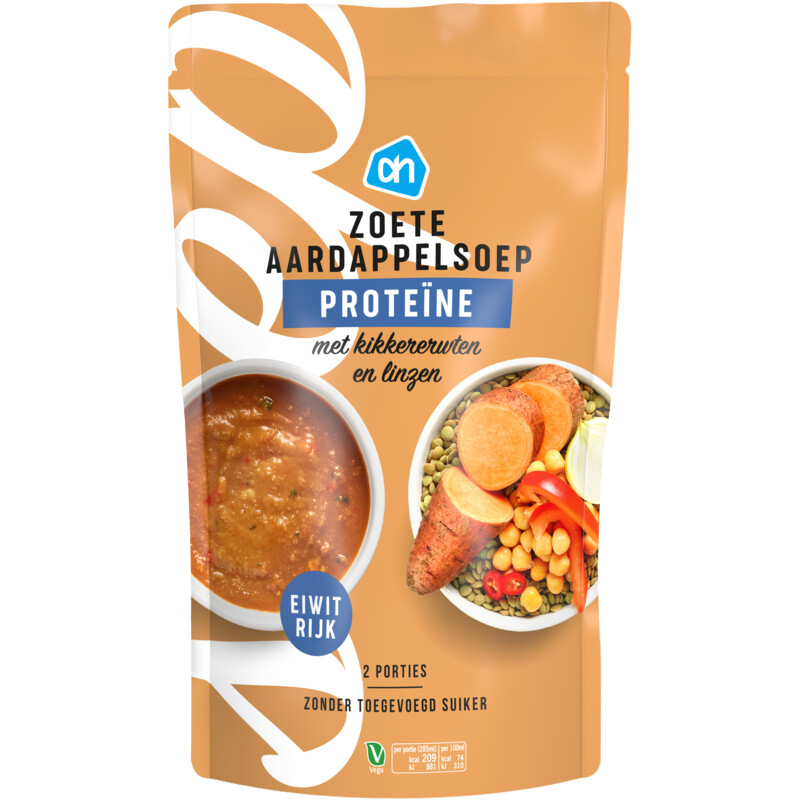 Een afbeelding van AH Zoete aardappelsoep protene