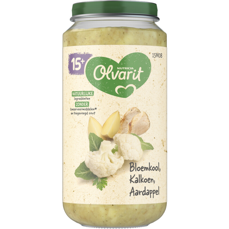 Een afbeelding van Olvarit Bloemkool kalkoen aardappel 15m+