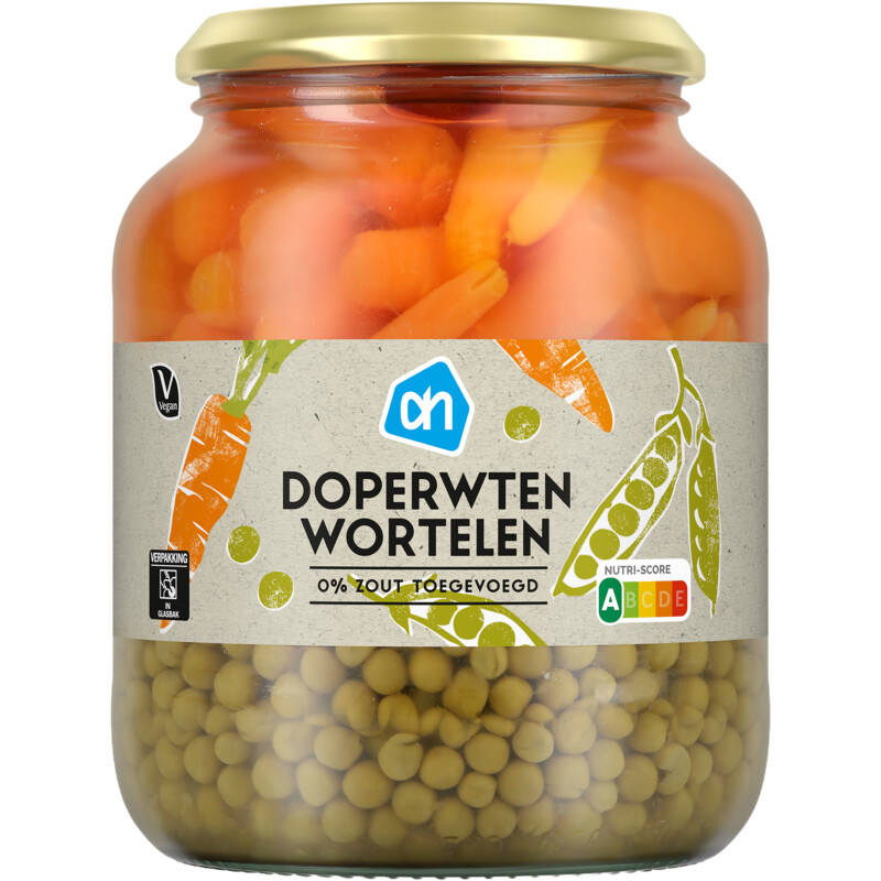 Een afbeelding van AH Doperwten en wortelen