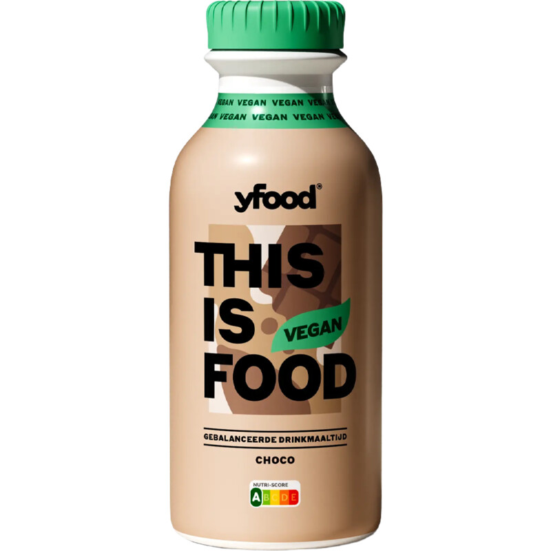 Een afbeelding van Yfood This is food drinkmaaltijd vegan choco