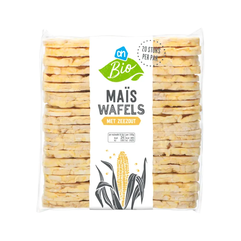 Maiswafels met zeezout langwerpig