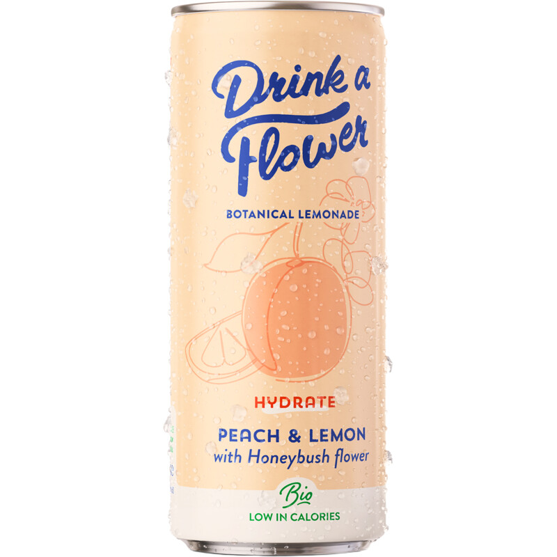 Een afbeelding van Drink a Flower Peach & lemon