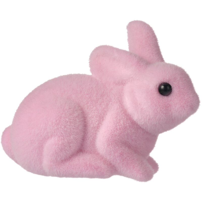 Een afbeelding van AH Flock haasje zittend lichtroze 12cm