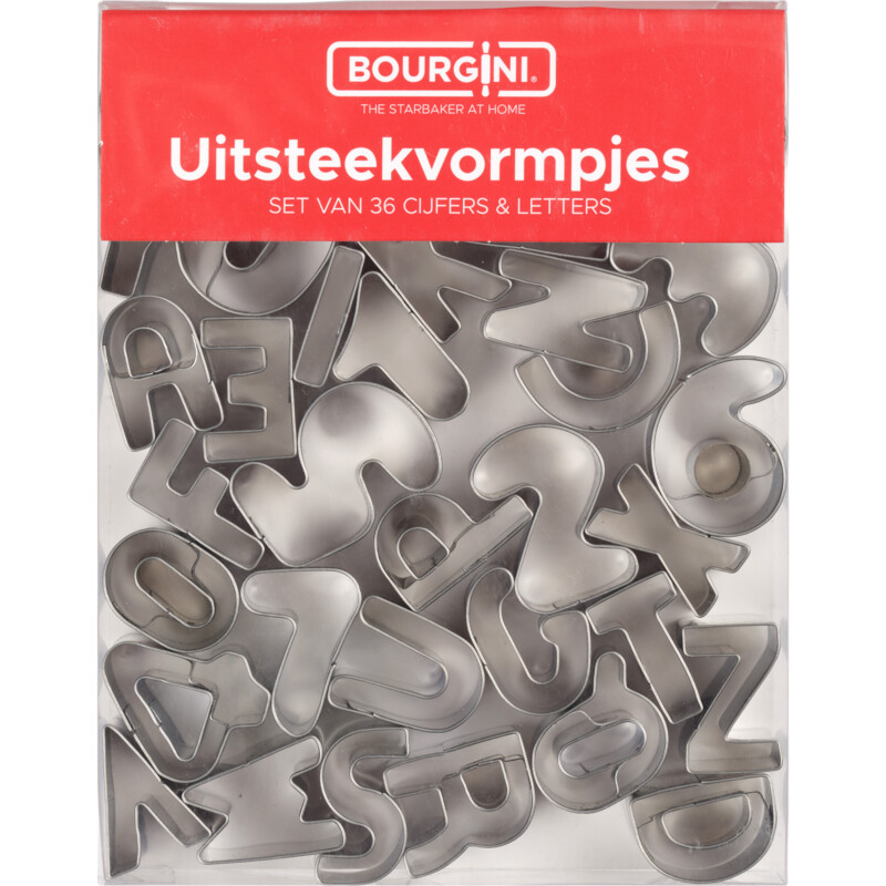 Een afbeelding van Bourgini Uitsteekvormpjes cijfers en letters