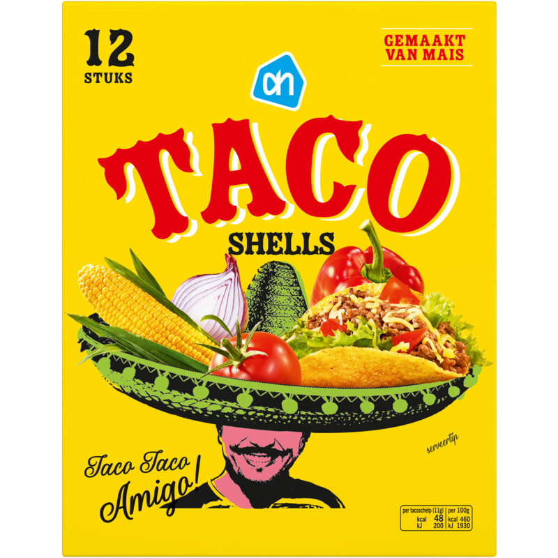 Een afbeelding van AH Taco schelpen