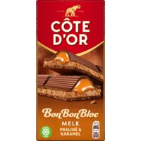 Een afbeelding van Côte d'Or BonBonBloc chocoladereep praliné karamel