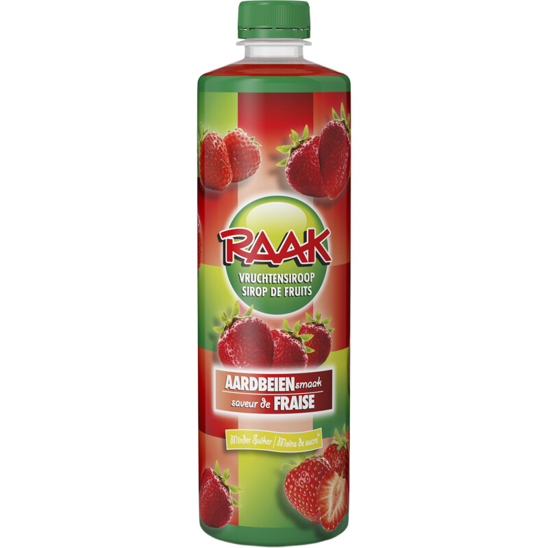 Een afbeelding van Raak Vruchtensiroop aardbeien