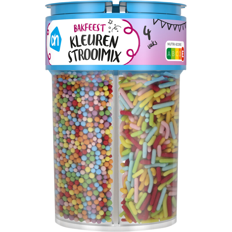 Een afbeelding van AH Bakfeest kleuren strooimix 4 vaks