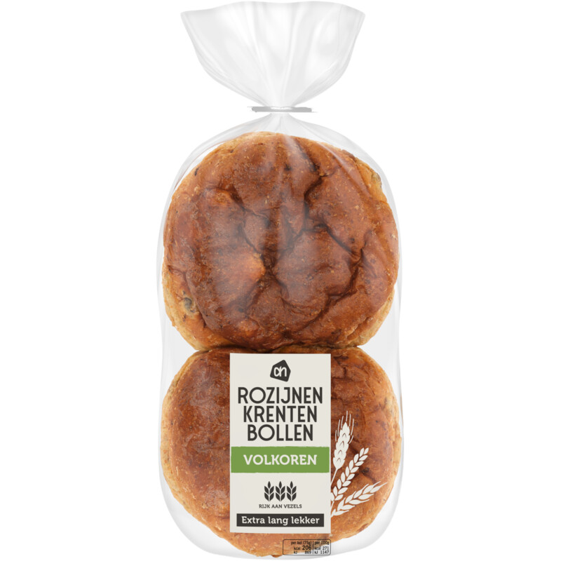 Een afbeelding van AH Extra lan lekker rozijnen krentenbollen