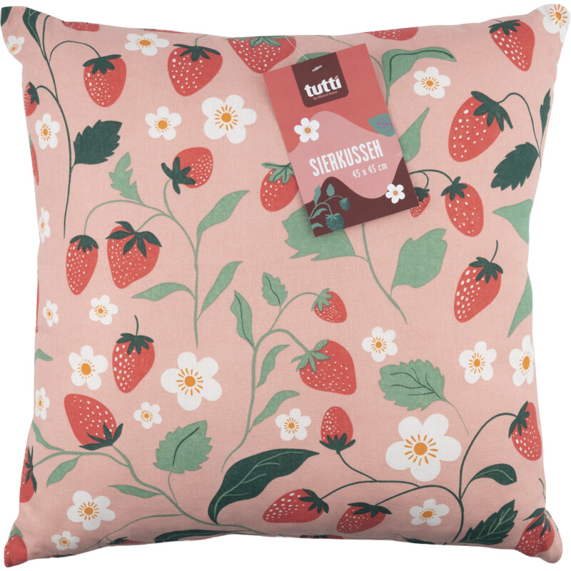 Een afbeelding van Tutti home Sierkussen aardbei