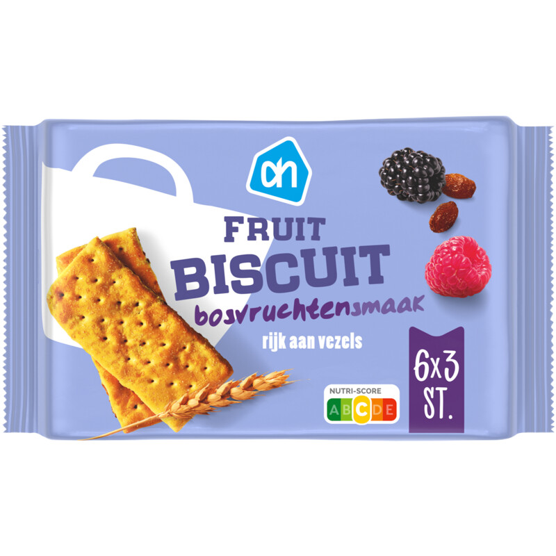 Een afbeelding van AH Fruitbiscuit bosvruchtensmaak