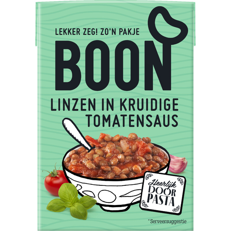 Een afbeelding van Boon Linzen in kruidige tomatensaus